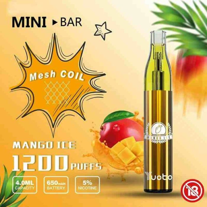 YUOTO Minibar 1200 puffs Disposable Mango Ice min 10 11zon 10 11zon