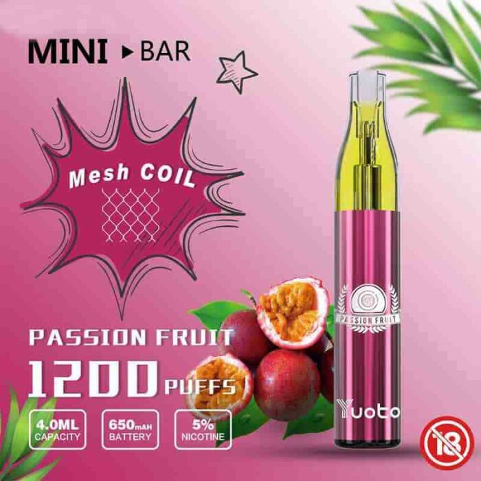 YUOTO Minibar 1200 puffs Disposable Passion Fruit min 13 11zon 13 11zon