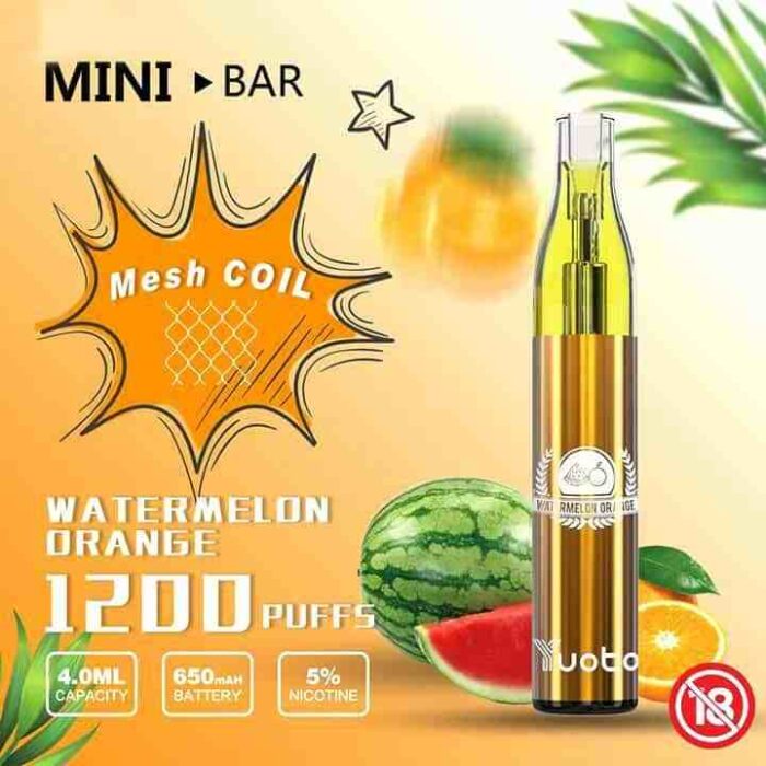 YUOTO Minibar 1200 puffs Disposable Watermeon Orange min 17 11zon 17 11zon