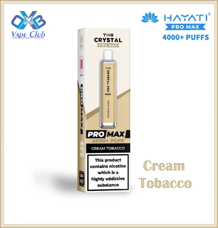 Hayati-Pro-Max-Cream-Tobacco-4000-Puffs-Disposable-Vape-in-Dubai-UAE