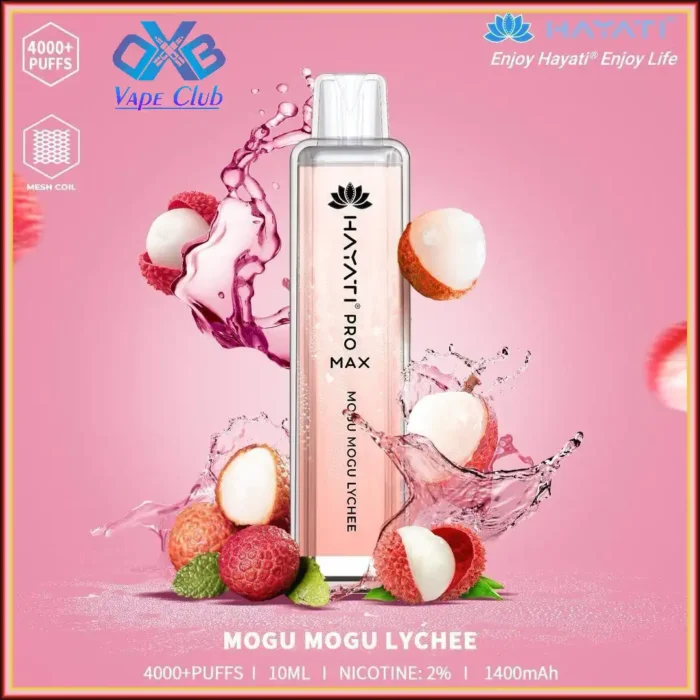 Hayati-Pro-Max-Mogu-Mogu-Lychee-4000-Puffs-Disposable-Vape-in-Dubai-UAE