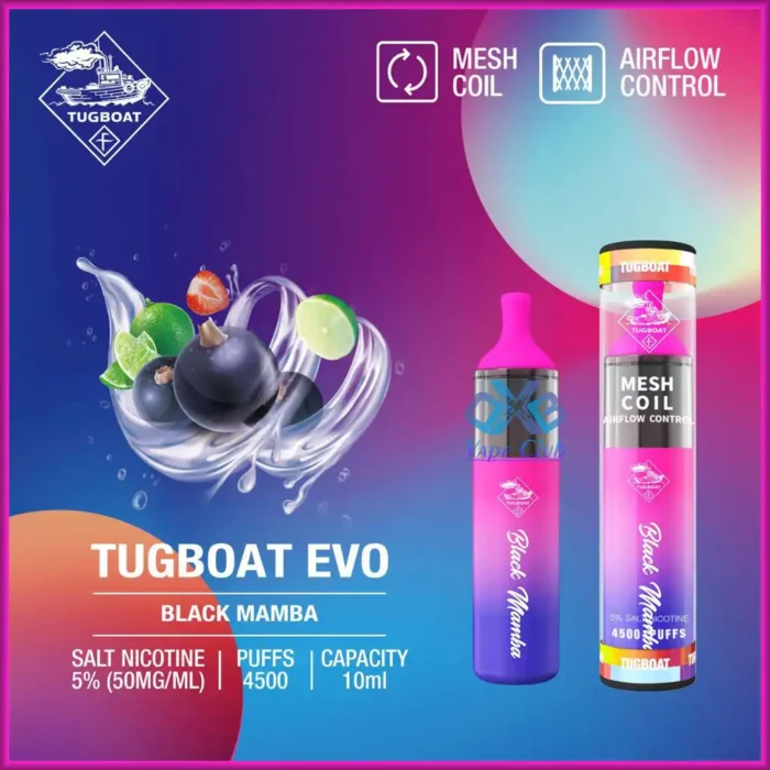 Tugboat-Evo-Black-Mamba-4500-Puffs Disposable Vape