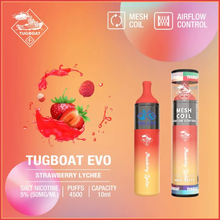 Tugboat-Evo-Strawberry-Lychee-4500-Puffs-Disposable-Vape