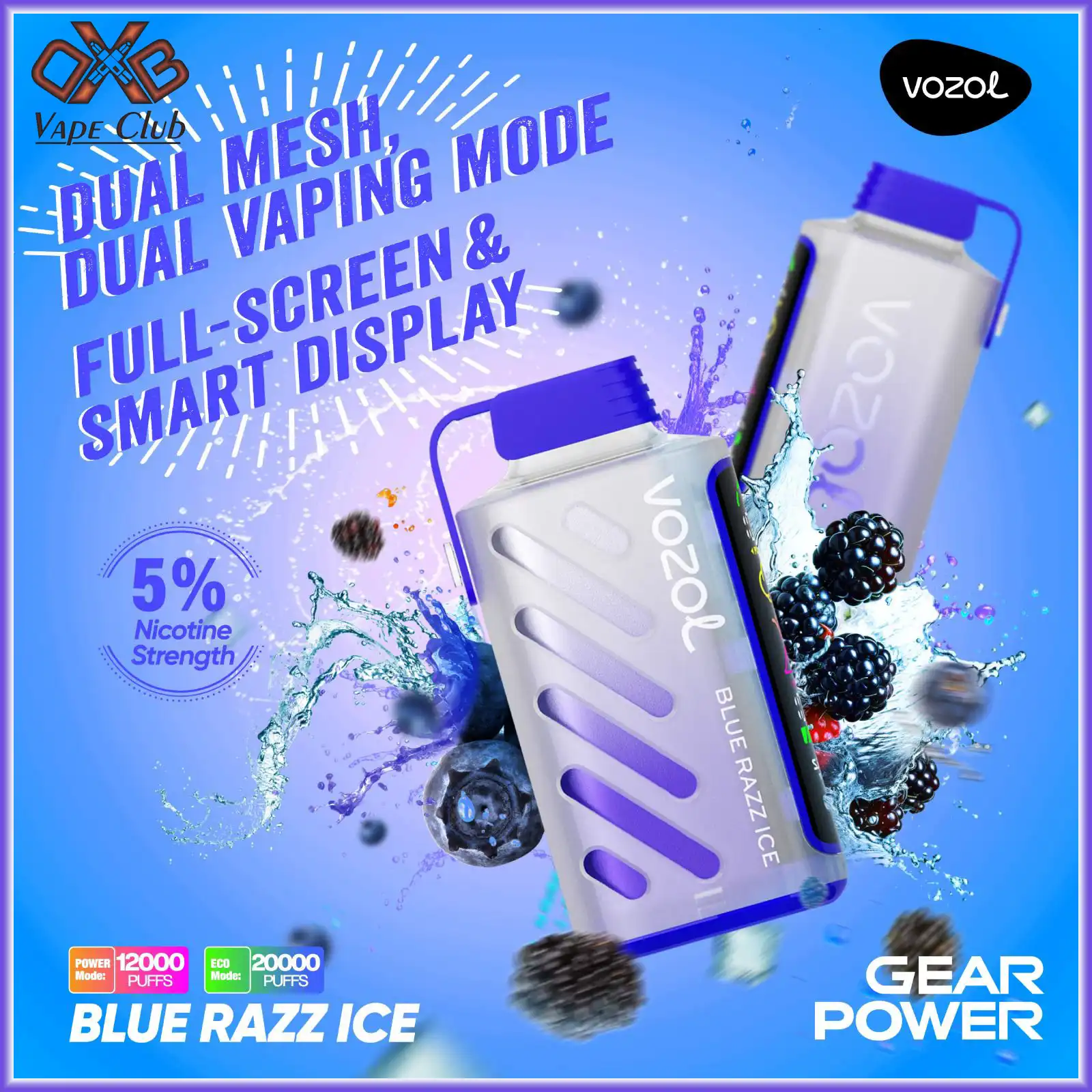 Vozol-Gear-Power-20000-Puffs-Blue-Razz-Ice-Disposable-Vape