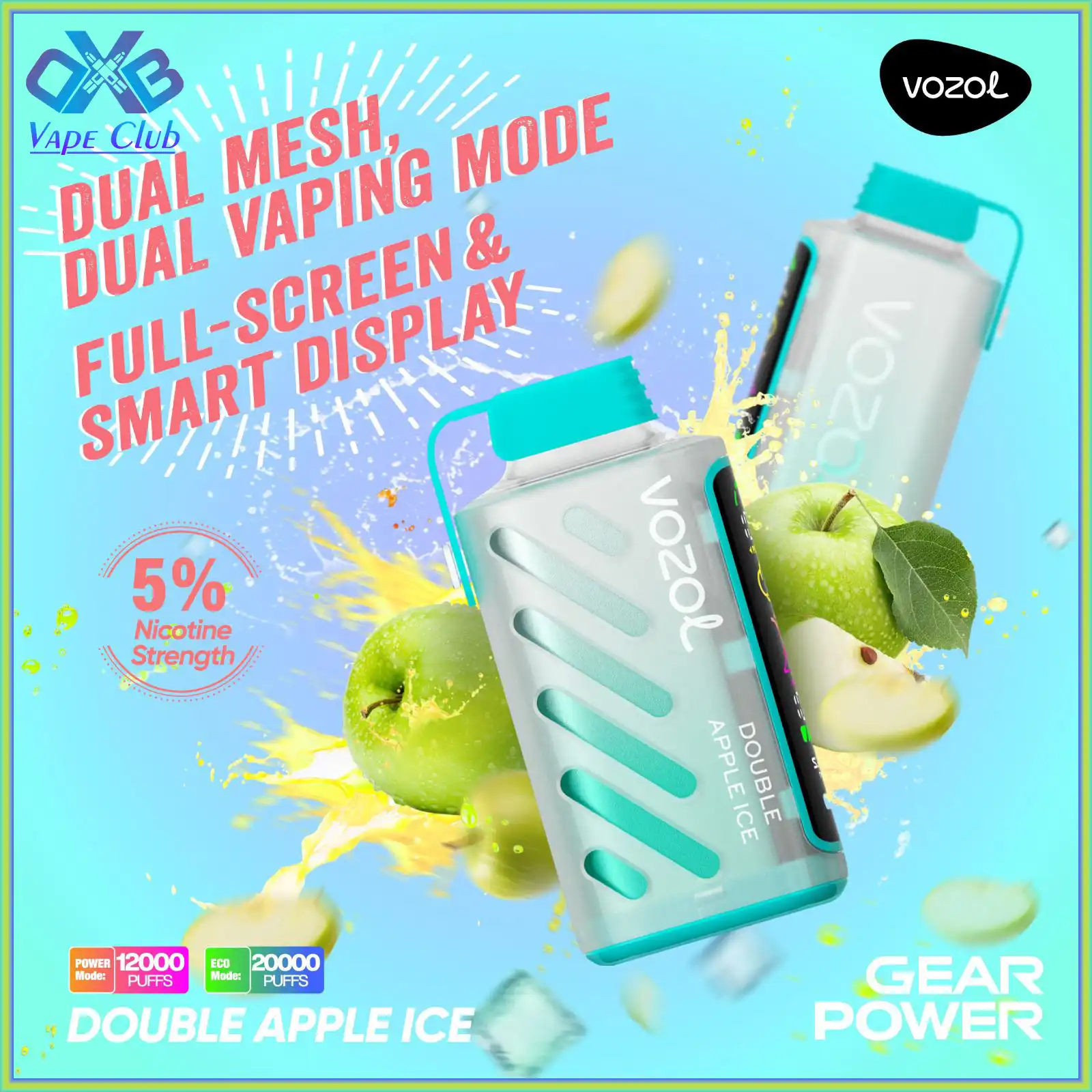 Vozol-Gear-Power-20000-Puffs-Double-Apple-Ice-Disposable-Vape