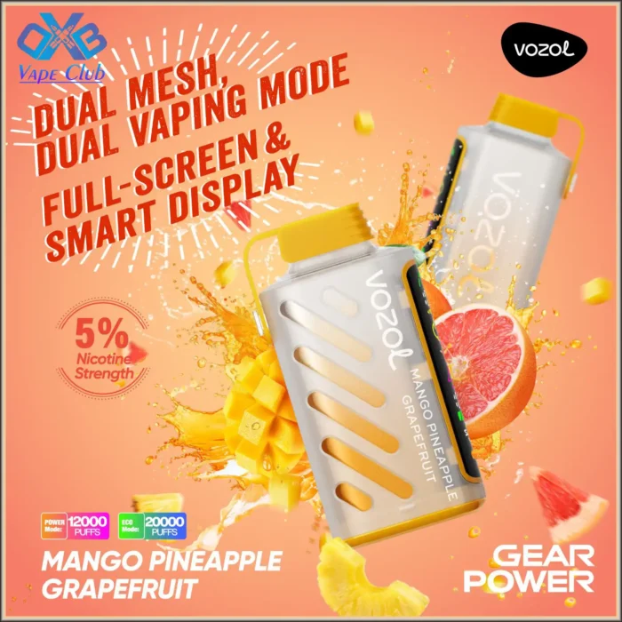 Vozol-Gear-Power-20000-Puffs-Mango-Pineapple-Grapefruit-Disposable-Vape