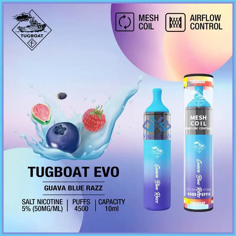 tugboat-evo-4500-puffs-guava-bluerazz Disposable Vape