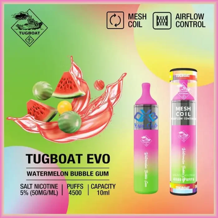 watermelon-bubble-gum-tugboat-evo-4500-puffs-Disposable-vape