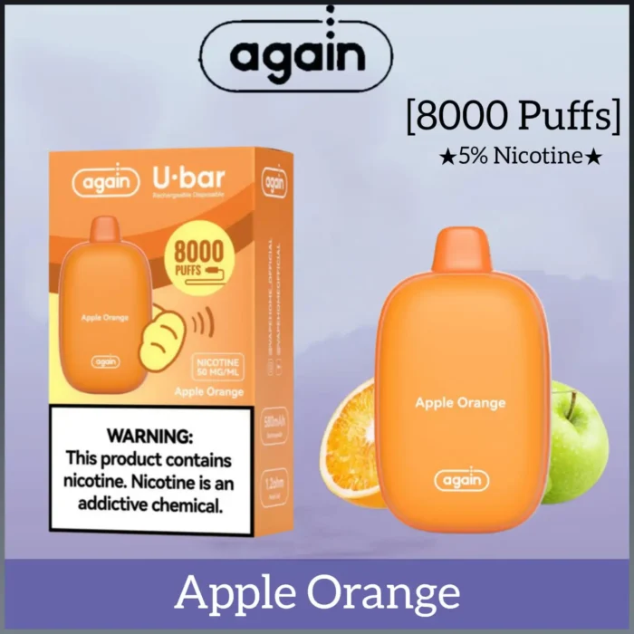 AGAIN U BAR 8000 PUFFS APPLE ORANGE