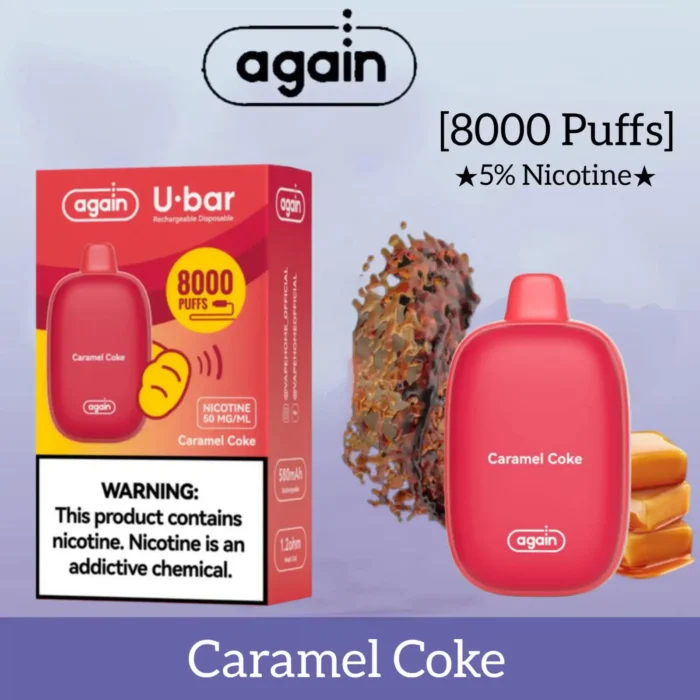 AGAIN U BAR 8000 PUFFS CARAMEL COKE