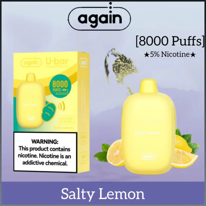 AGAIN U BAR 8000 PUFFS SALTY LEMON