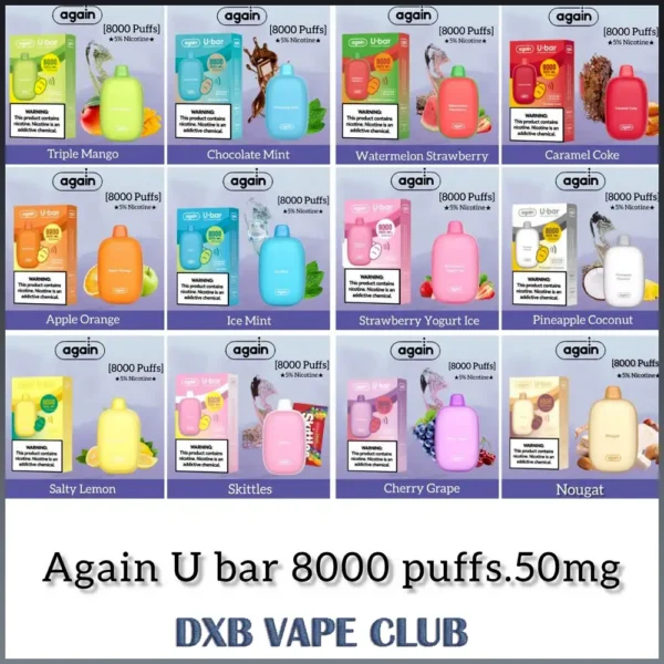 AGAIN U-BAR Disposable Vape 8000 Puffs