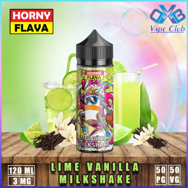 Horny-Flava-120ml-3mg-E-Liquid-Lime-Vanilla-Milkshaker