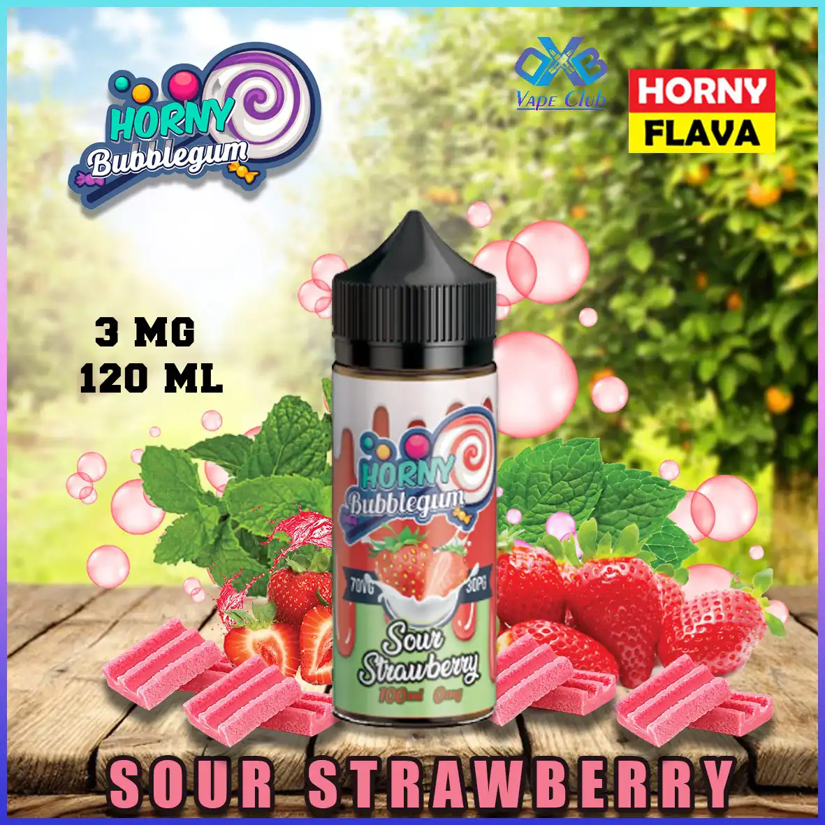 Horny-Flava-120ml-E-Liquid-Sour-Strawberry