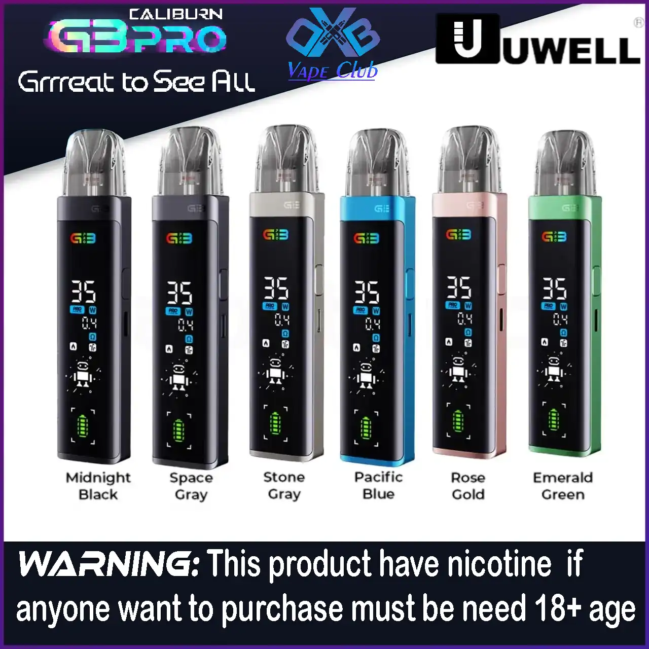 Uwell-Caliburn-G3-Pro-Pod-Kit-All-Colours