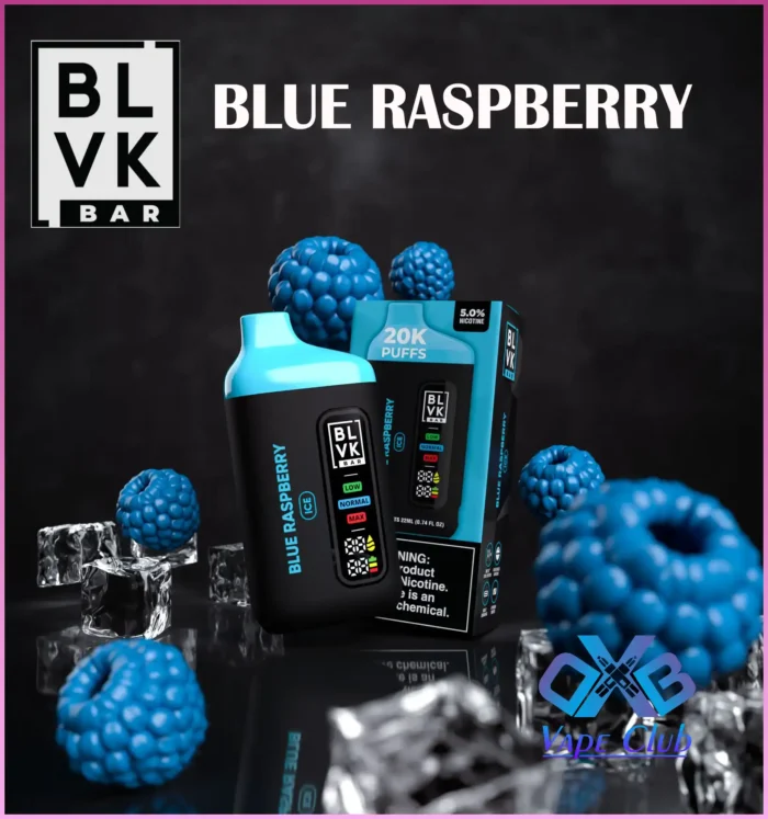 Blue Raspberry By Blvk Bar 20000 Puffs Disposable Vape Best Vape Store UAE Online | Dxb Vape Club Online BLVK Bar Disposable Vape 20K Puffs - AED 45