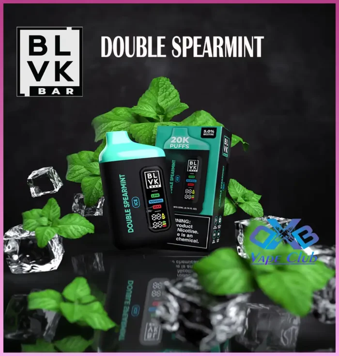 Double Spearmint By Blvk Bar 20000 Puffs Disposable Vape Best Vape Store UAE Online | Dxb Vape Club Online BLVK Bar Disposable Vape 20K Puffs - AED 45