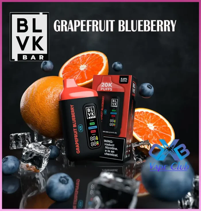 Grapefruit Blueberry By Blvk Bar 20000 Puffs Disposable Vape Best Vape Store UAE Online | Dxb Vape Club Online BLVK Bar Disposable Vape 20K Puffs - AED 45