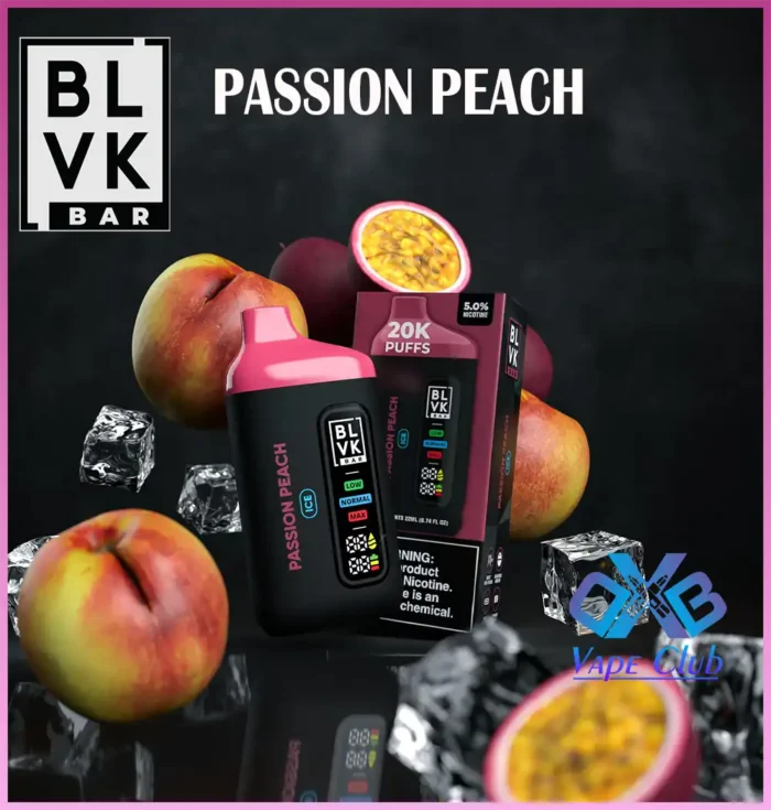 Passion Peach By Blvk Bar 20000 Puffs Disposable Vape Best Vape Store UAE Online | Dxb Vape Club Online BLVK Bar Disposable Vape 20K Puffs - AED 45