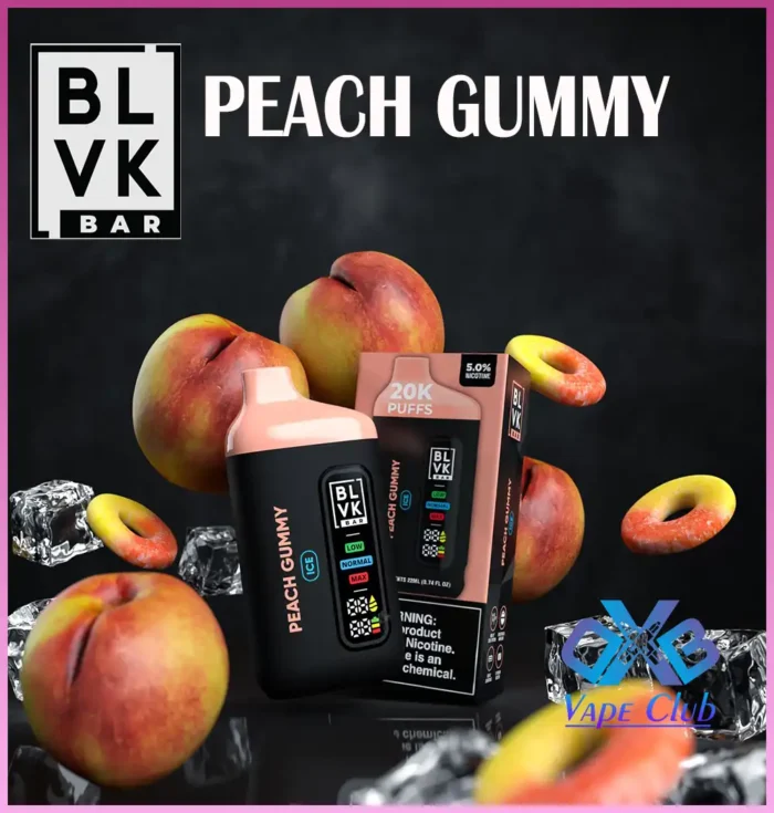 Peach Gummy By Blvk Bar 20000 Puffs Disposable Vape Best Vape Store UAE Online | Dxb Vape Club Online BLVK Bar Disposable Vape 20K Puffs - AED 45