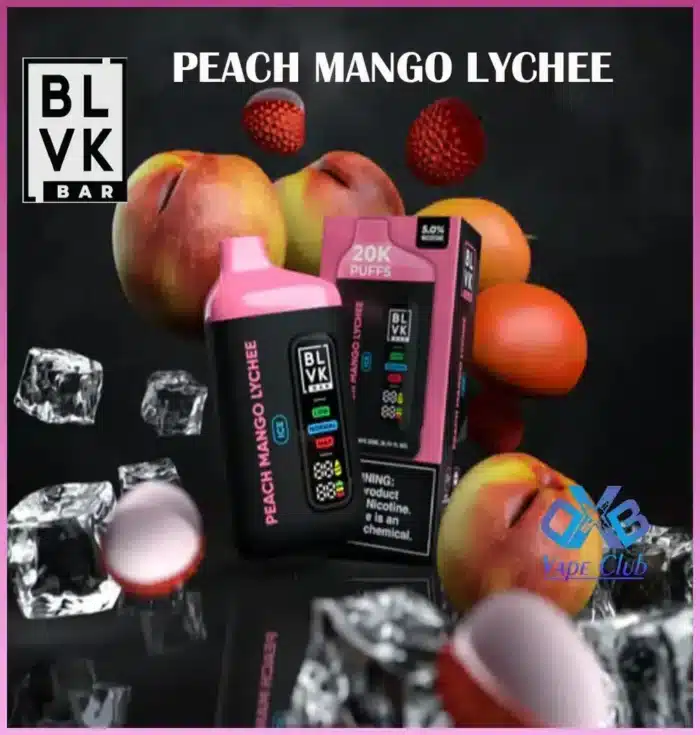 Peach Mango Lychee By Blvk Bar 20000 Puffs Disposable Vape Best Vape Store UAE Online | Dxb Vape Club Online BLVK Bar Disposable Vape 20K Puffs - AED 45