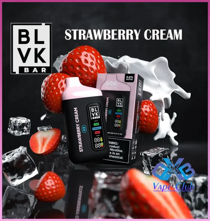 Strawberry Cream By Blvk Bar 20000 Puffs Disposable Vape Best Vape Store UAE Online | Dxb Vape Club Online BLVK Bar Disposable Vape 20K Puffs - AED 45