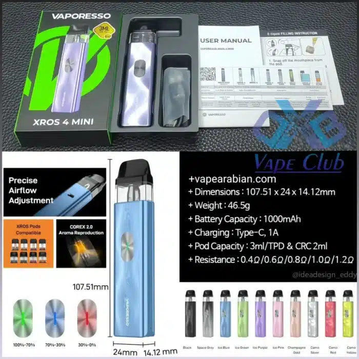 Vaporesso Xros 4 Mini Pod Kit 1000mAh scaled