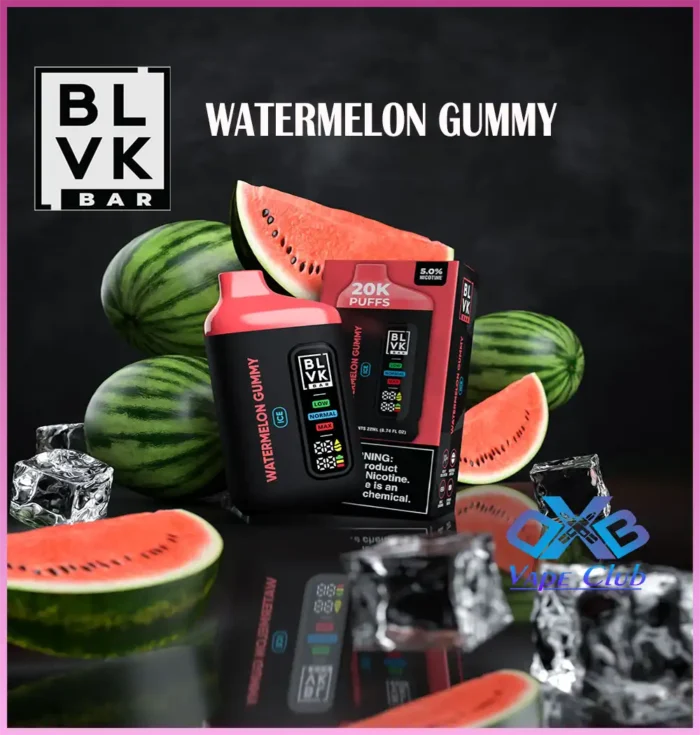 Watermelon Gummy By Blvk Bar 20000 Puffs Disposable Vape Best Vape Store UAE Online | Dxb Vape Club Online BLVK Bar Disposable Vape 20K Puffs - AED 45