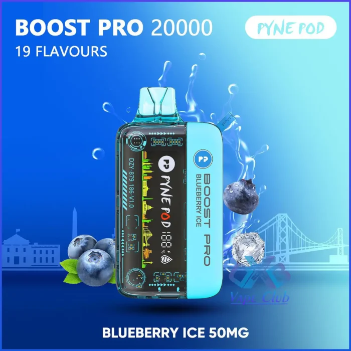 pyne pod boost pro 20000 puffs disposable kit Blueberry Ice Best Vape Store UAE Online | Dxb Vape Club Online Pyne Pod Boost Pro 20000 Puffs Disposable Vape In Dubai