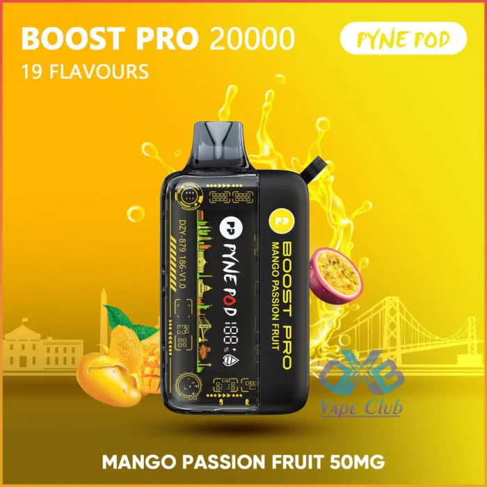 pyne pod boost pro 20000 puffs disposable kit Mango Passion Fruit Best Vape Store UAE Online | Dxb Vape Club Online Pyne Pod Boost Pro 20000 Puffs Disposable Vape In Dubai