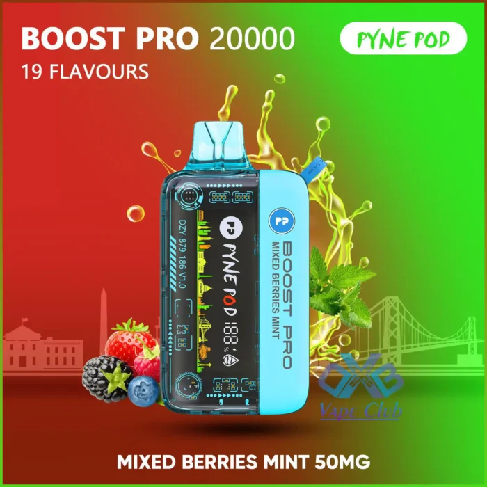 pyne pod boost pro 20000 puffs disposable kit Mixed Berries Mint Best Vape Store UAE Online | Dxb Vape Club Online Pyne Pod Boost Pro 20000 Puffs Disposable Vape In Dubai