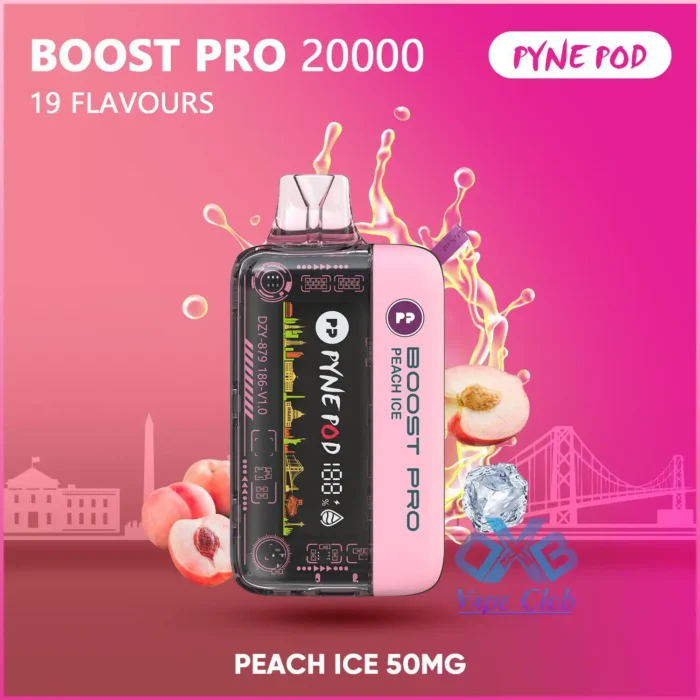 pyne pod boost pro 20000 puffs disposable kit Peach Ice Best Vape Store UAE Online | Dxb Vape Club Online Pyne Pod Boost Pro 20000 Puffs Disposable Vape In Dubai