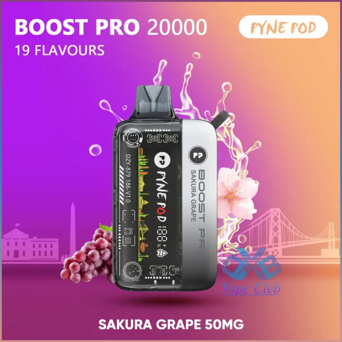 pyne pod boost pro 20000 puffs disposable kit Sakura Grape Best Vape Store UAE Online | Dxb Vape Club Online Pyne Pod Boost Pro 20000 Puffs Disposable Vape In Dubai