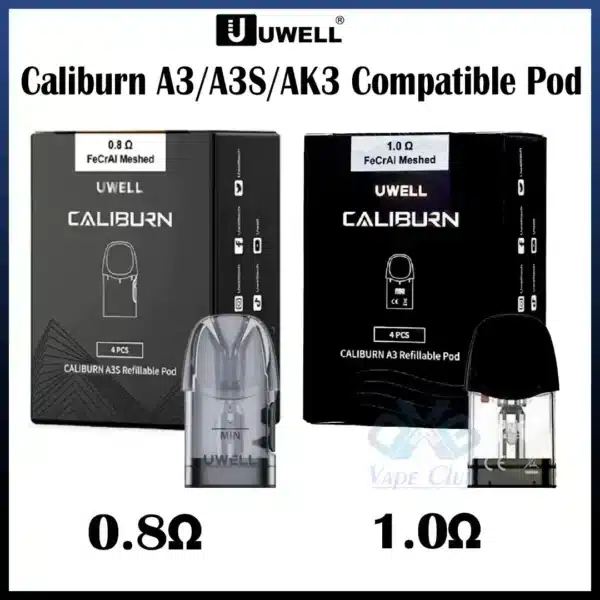 Uwell Caliburn A3 Replacement Pod Pack Of 4Pc