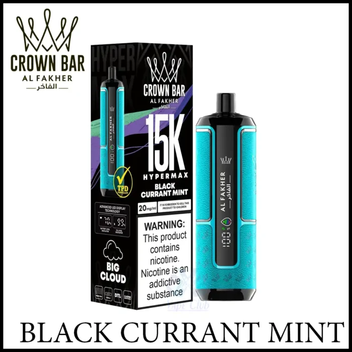 al fakher hypermax 15k puffs disposable vape BLACK CURRANT MINT