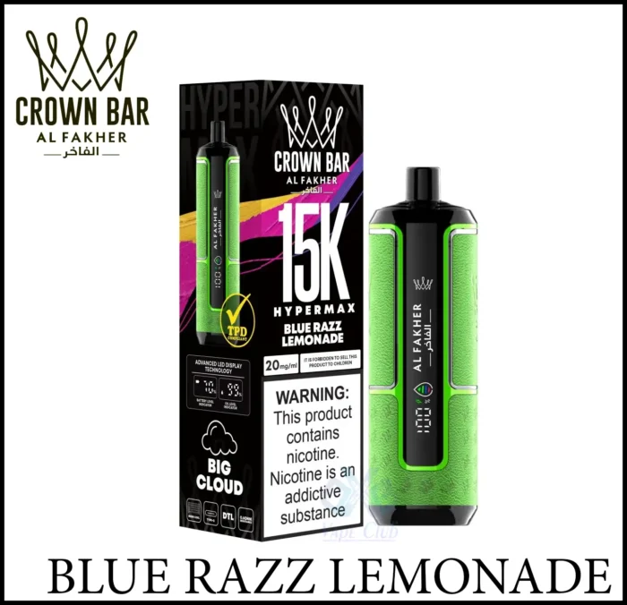 al fakher hypermax 15k puffs disposable vape BLUE RAZZ LEMONADE