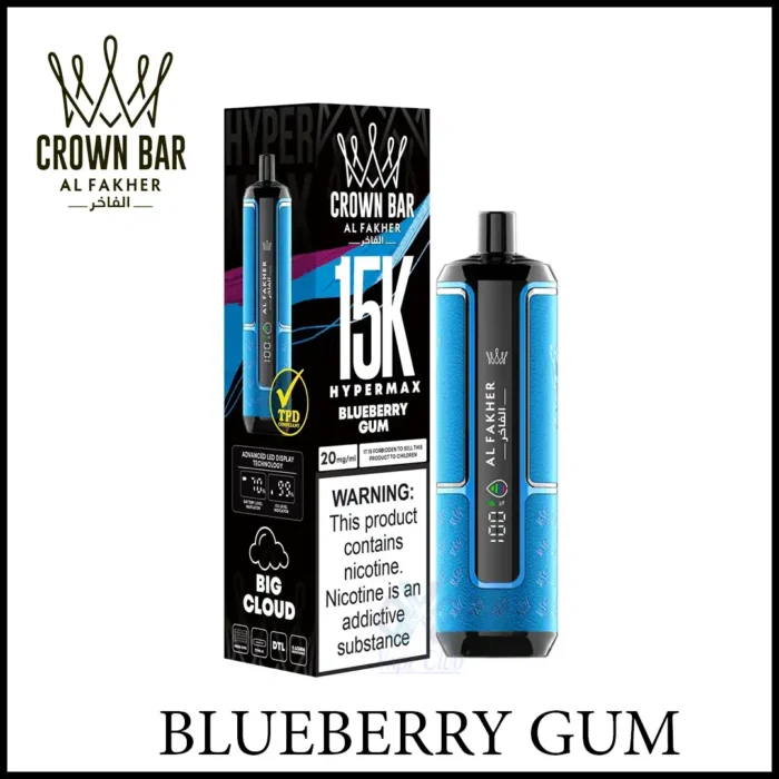 al fakher hypermax 15k puffs disposable vape Blueberry Gum