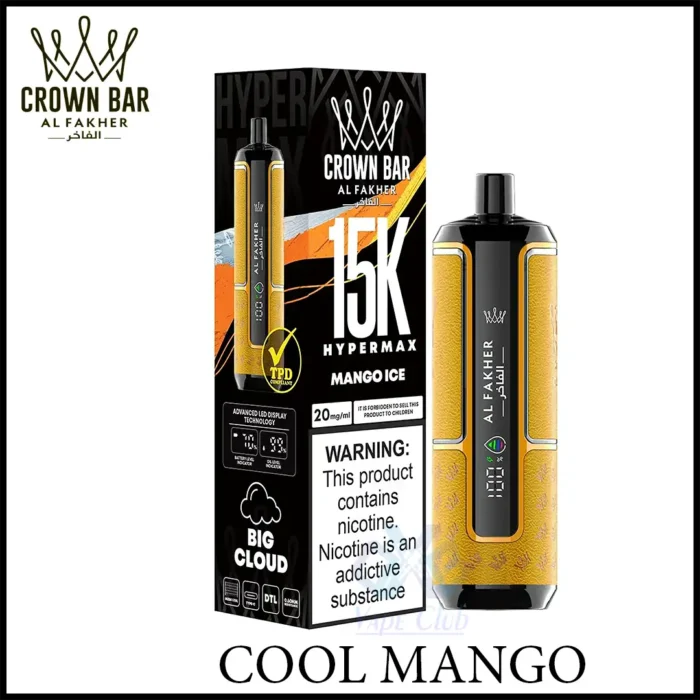 al fakher hypermax 15k puffs disposable vape Cool Mango