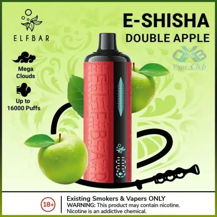 Elf Bar E Shisha 16000 Puffs Disposable Vape Double Apple