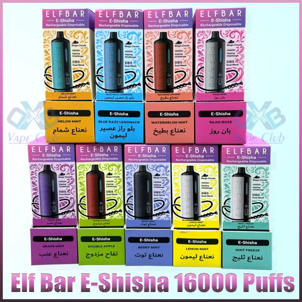 Elf Bar E-Shisha 16000 Puffs Disposable Vape DTL In UAE Dubai