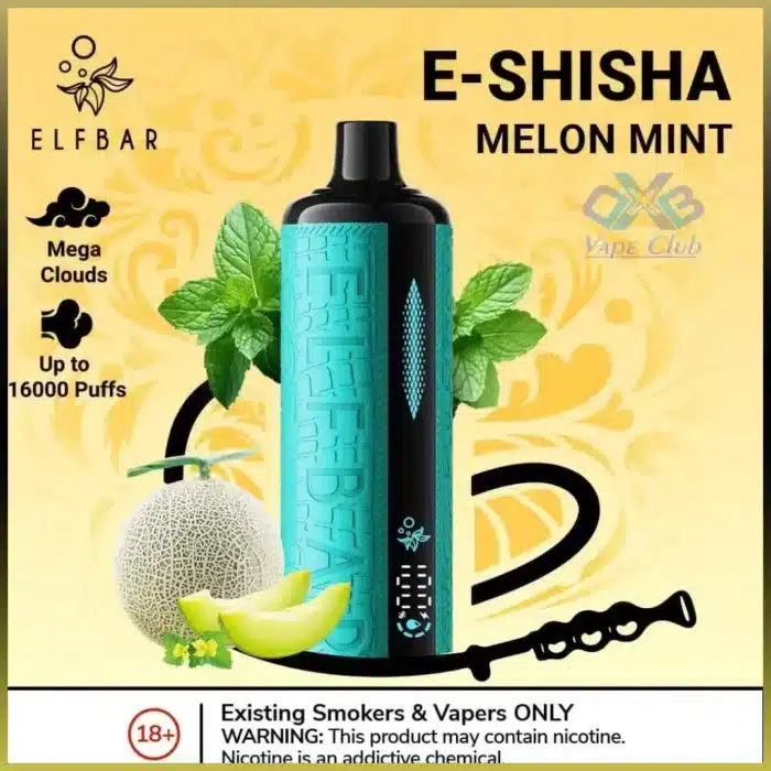 Elf Bar E Shisha 16000 Puffs Disposable Vape Melon Mint