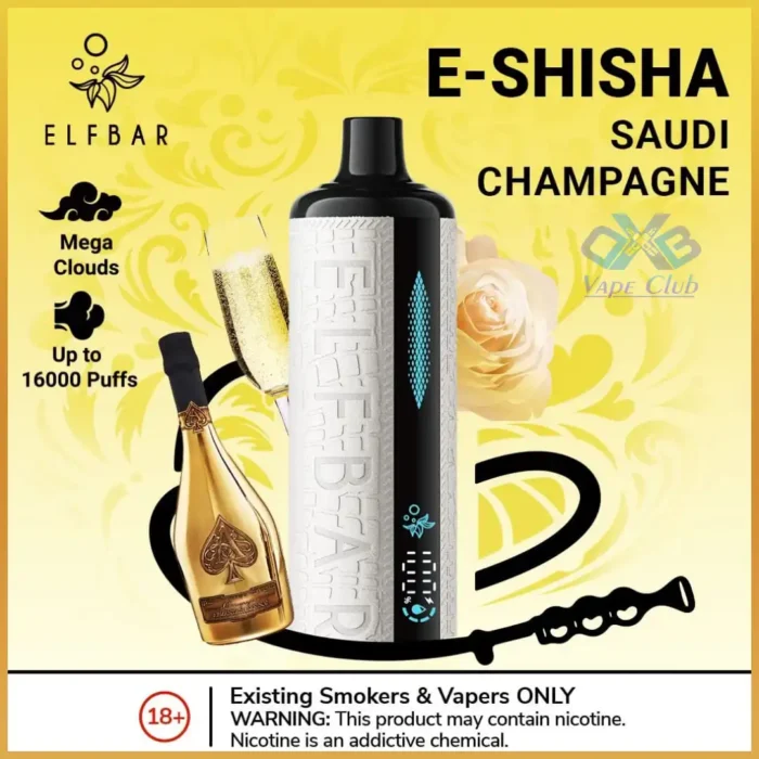 Elf Bar E Shisha 16000 Puffs Disposable Vape Saudi Champagne