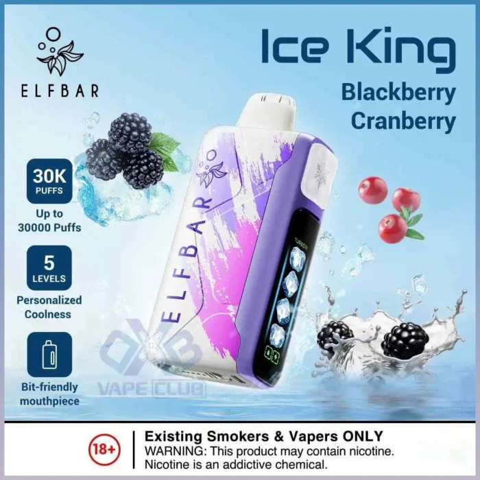 ELF BAR ICE KING 30000 PRICE IN DUBAI BLACKBERRY CRANBERRY