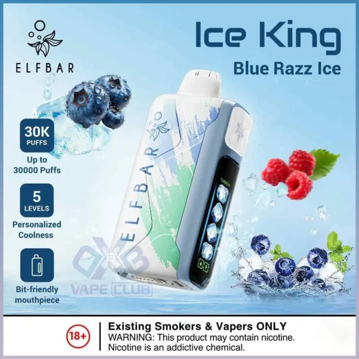 ELF BAR ICE KING 30000 PRICE IN DUBAI BLUE RAZZ ICE