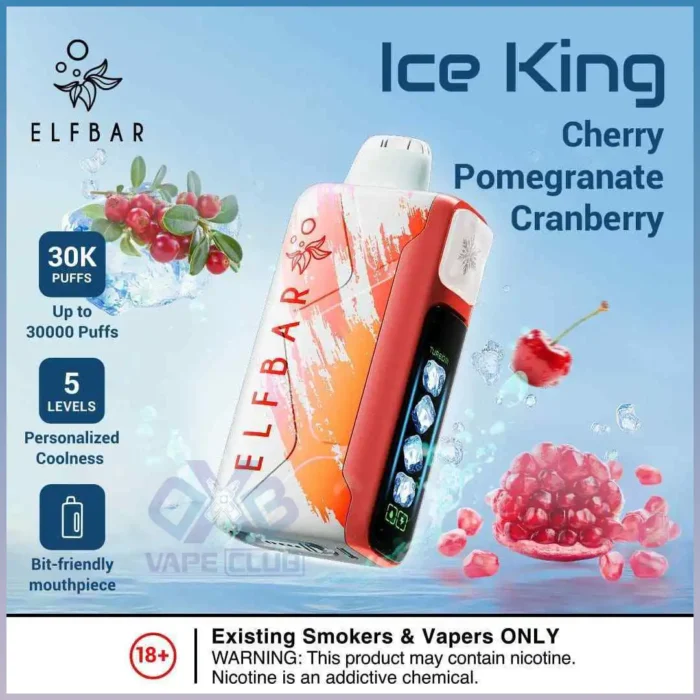 ELF BAR ICE KING 30000 PRICE IN DUBAI CHERRY POMEGRANATE CRANBERRY