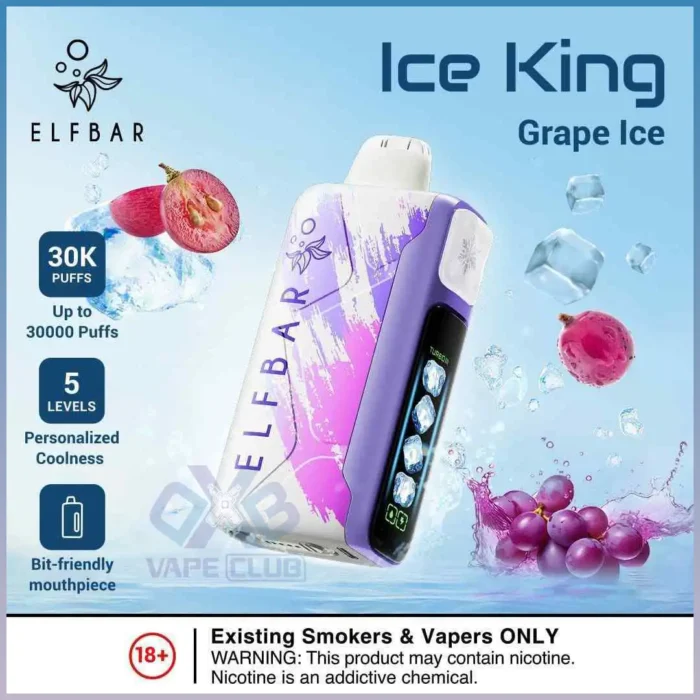 ELF BAR ICE KING 30000 PRICE IN DUBAI GRAPE ICE