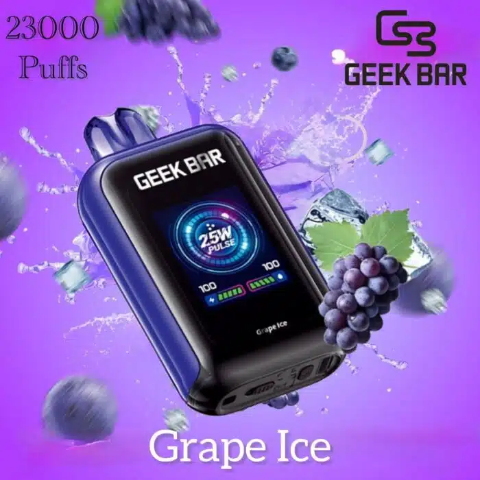 Geek Bar Watt 23000 Puffs Grape Ice Best Vape Store UAE Online | Dxb Vape Club Online Geek Bar Watt 23000 Puffs Disposable Vape - AED 45 Buy Now