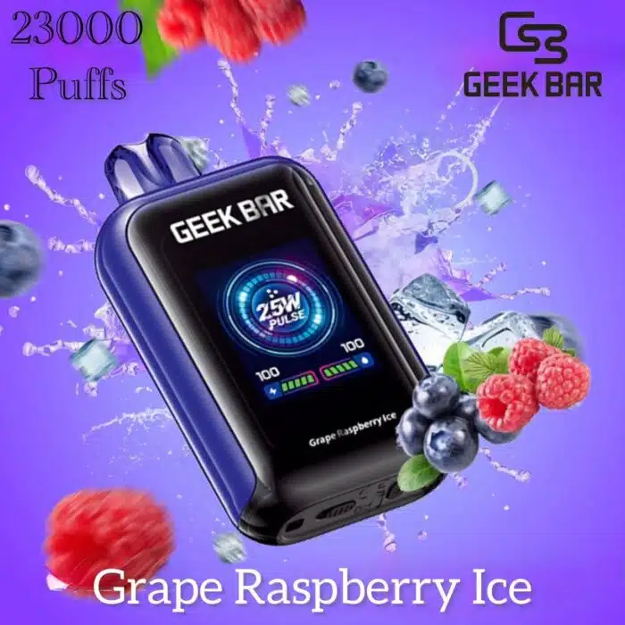 Geek Bar Watt 23000 Puffs Grape Raspberry Ice Best Vape Store UAE Online | Dxb Vape Club Online Geek Bar Watt 23000 Puffs Disposable Vape - AED 45 Buy Now