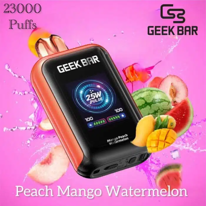 Geek Bar Watt 23000 Puffs Peach Mango Watermelon Best Vape Store UAE Online | Dxb Vape Club Online Geek Bar Watt 23000 Puffs Disposable Vape - AED 45 Buy Now