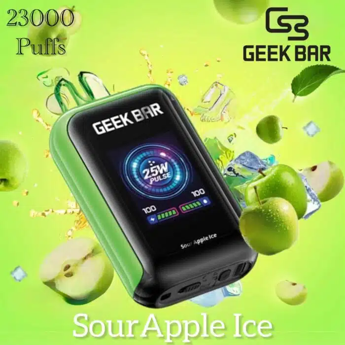 Geek Bar Watt 23000 Puffs Sour Apple Ice Best Vape Store UAE Online | Dxb Vape Club Online Geek Bar Watt 23000 Puffs Disposable Vape - AED 45 Buy Now